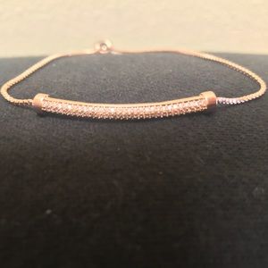 Dainty rose gold rhinestone bracelet